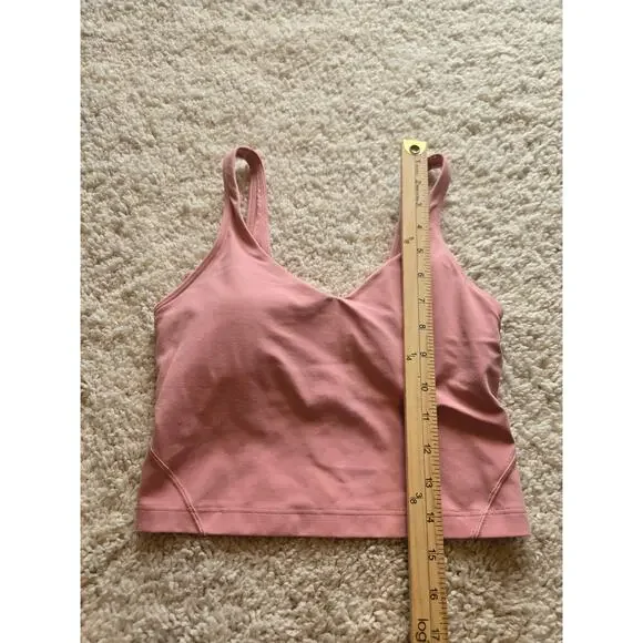 Lululemon Pink Crop Tank Top And Black Leggings Size 4 - Picture 7 of 16